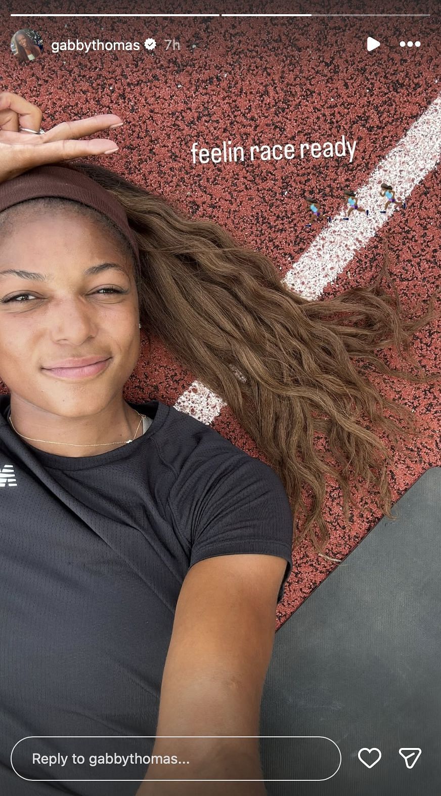 Thomas expresses excitement for her next race | Instagram@gabbythomas